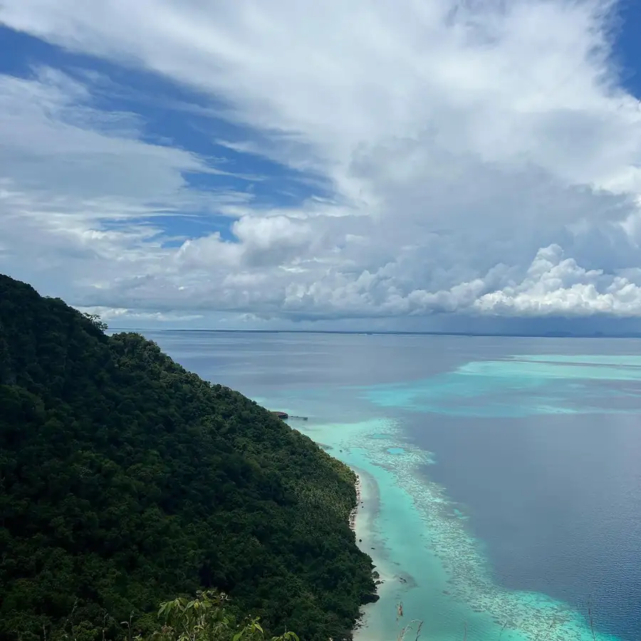 Iconic view of the lagoon from the Bohey Dulang peak Santiri Island Resort