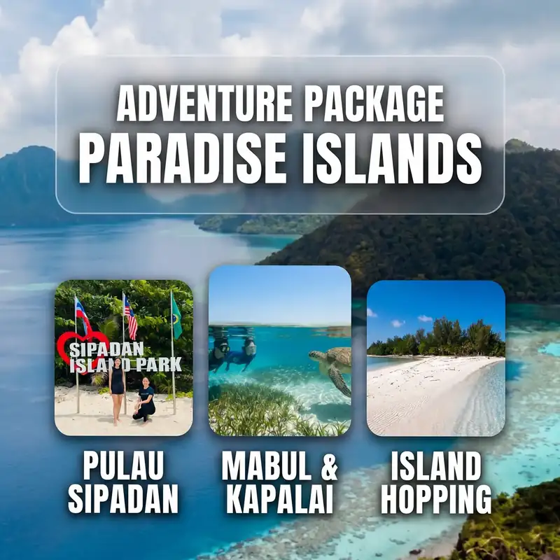 Multi day island hopping tour packages with Santiri Island Resort near the Tun Sakaran Marine Park
